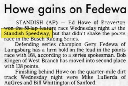 Standish Speedway (Standish Raceway) - Aug 1979 Article On Ed Howe Gaining On Fedewa